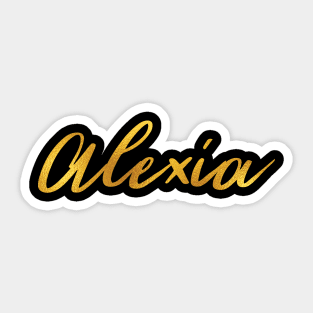 Alexia Name Hand Lettering in Faux Gold Letters Sticker